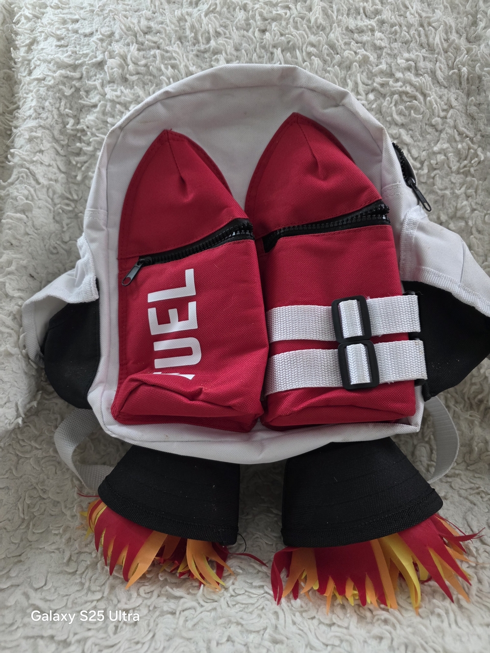 Children Red Rocket Backpack Pouches Cute One